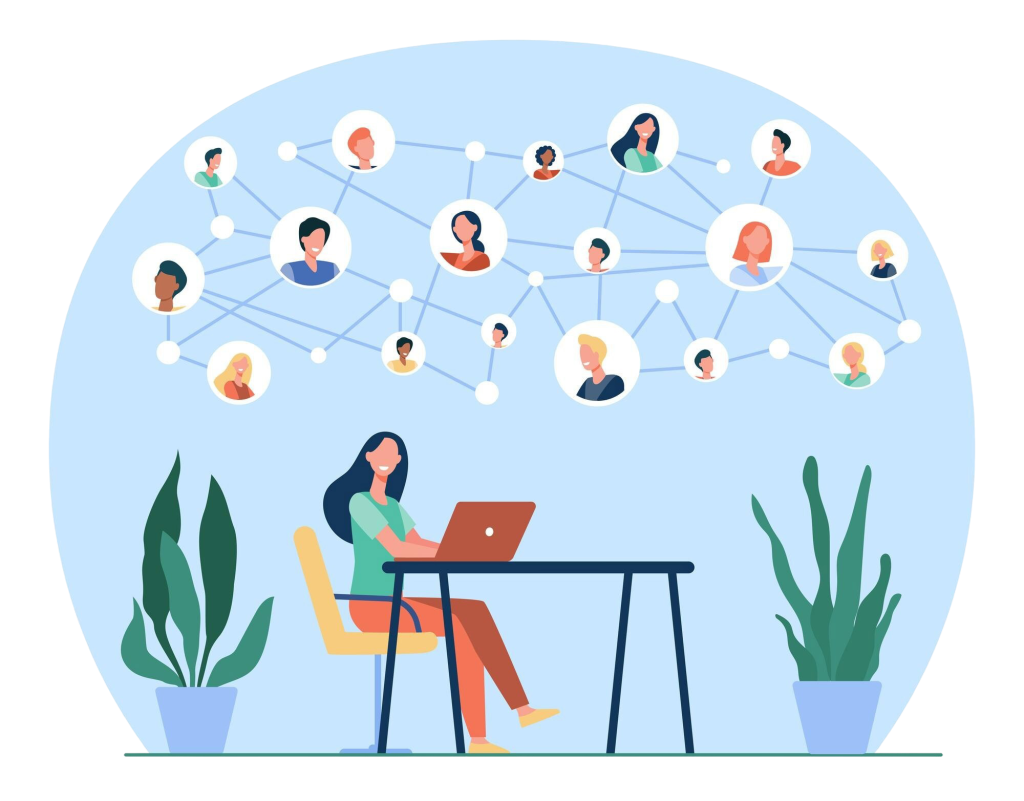 Une étudiante qui réseaute avec des entreprises grâce à sa formation.